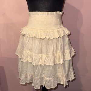 Altard State Creme Gold Ruffle Skirt